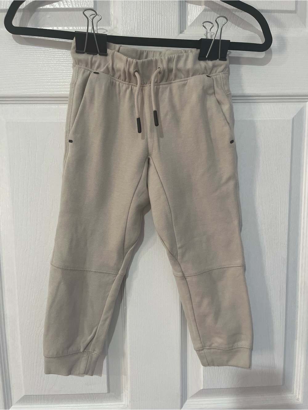 Toddler Drawstring Jogger Pants in Light Beige